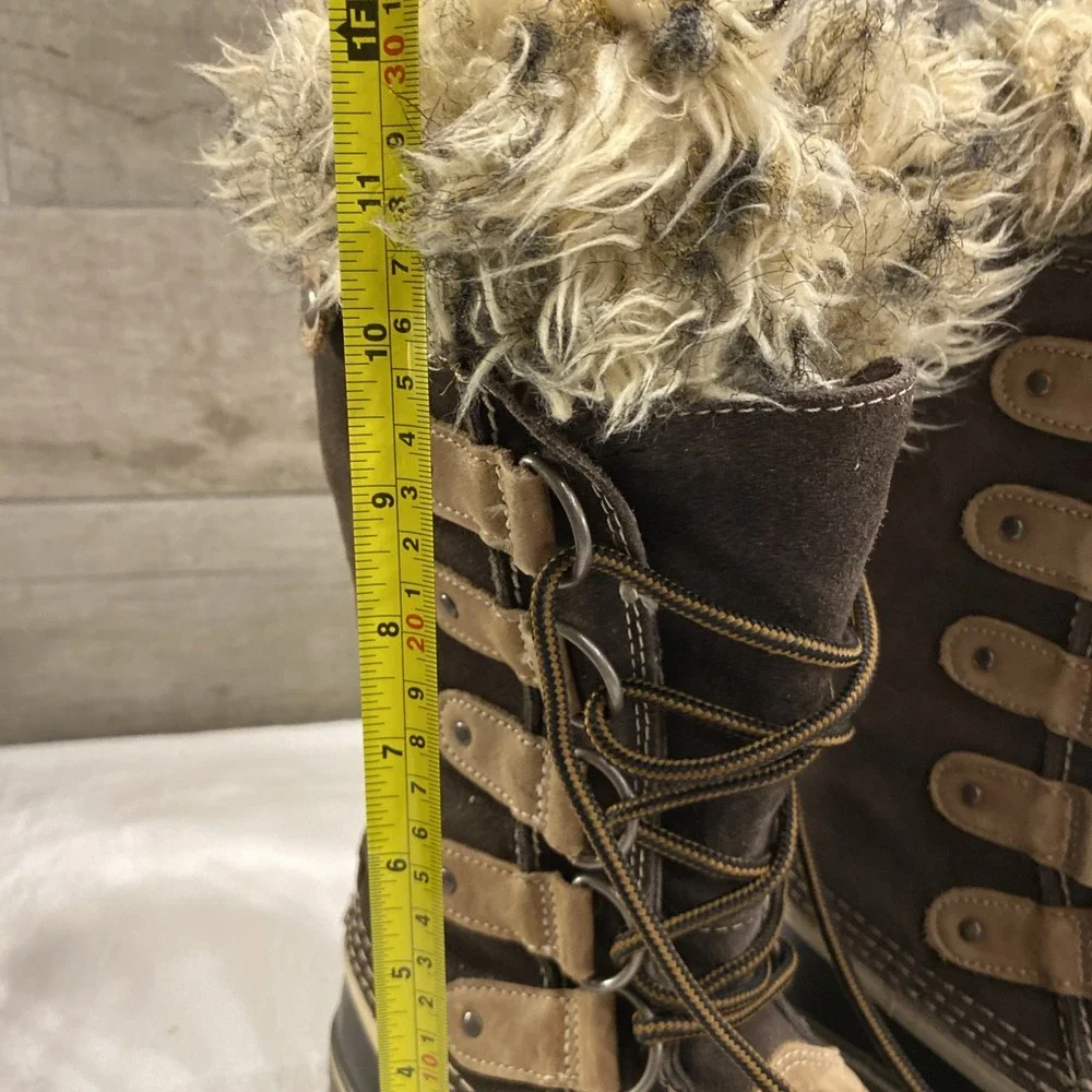 Sorel Joan Of Arctic Snow Boots Size 6 Brown Faux Fur Winter Waterproof